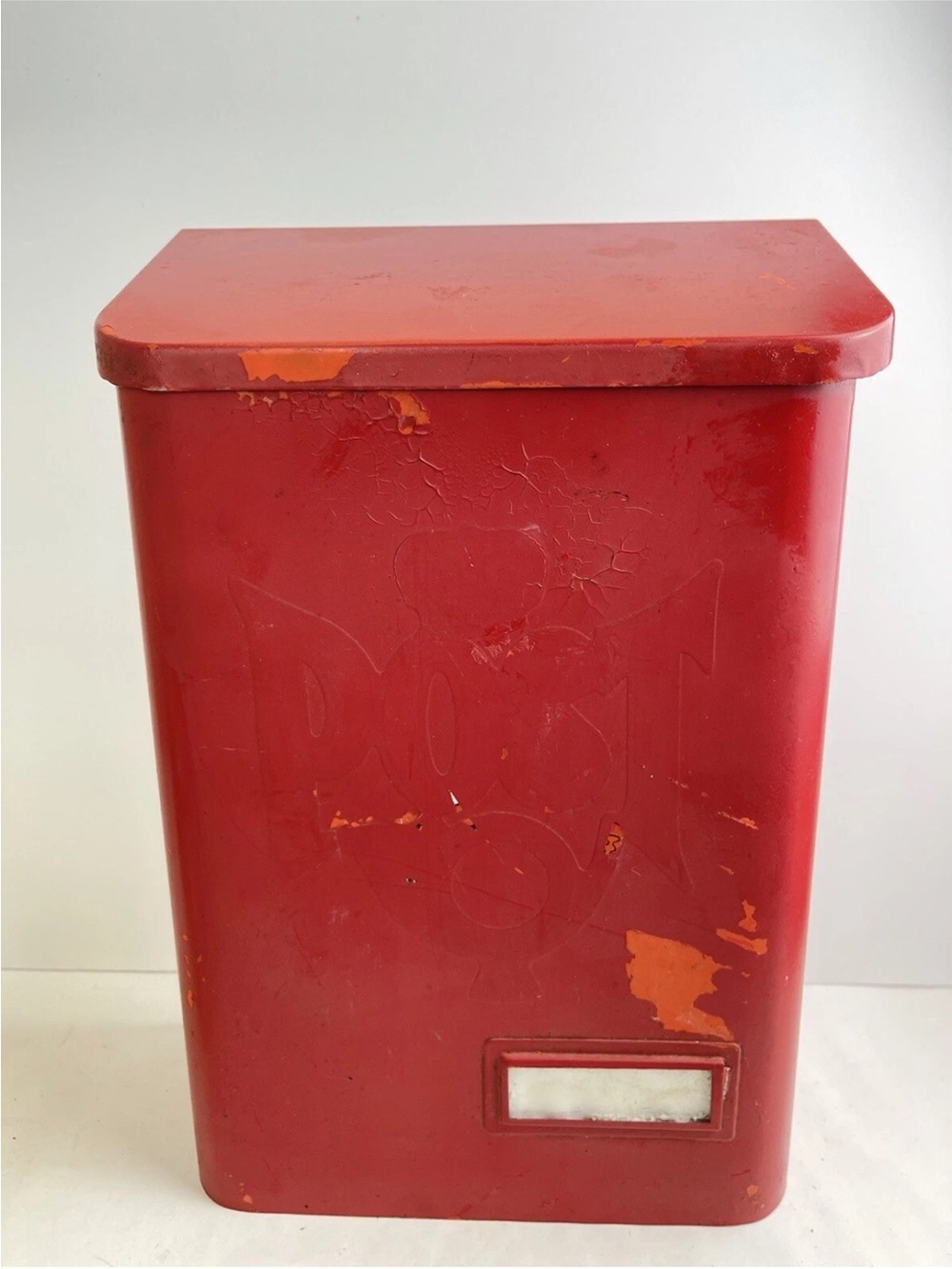 Vintage Red Swedish Mailbox Danish English Wall Mail box Sweden Post Style READ